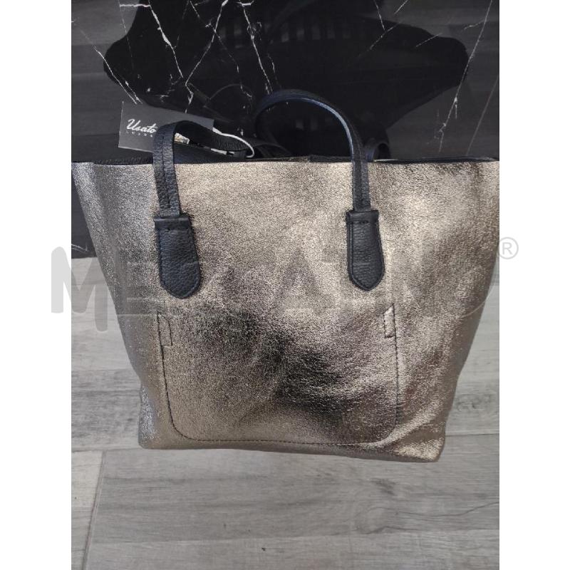 TOTE BAG PATRIZIA PETE PELLE NERA/ORO | Mercatino dell'Usato Settimo torinese 2