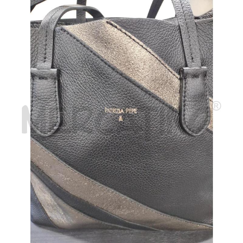 TOTE BAG PATRIZIA PETE PELLE NERA/ORO | Mercatino dell'Usato Settimo torinese 3