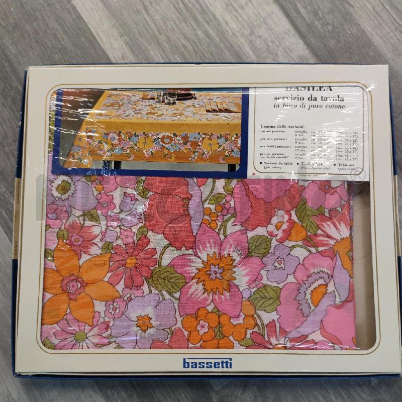 TOVAGLIA+8TOV BASSETTI FIORI COLORATI  | Mercatino dell'Usato Settimo torinese 1