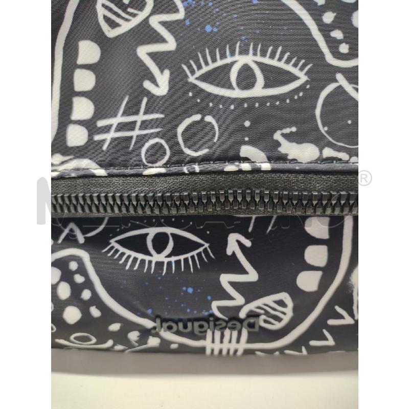 TRACOLLA DONNA DESIGUAL NYLON NERA DISEGNI BIANCHI | Mercatino dell'Usato Settimo torinese 4