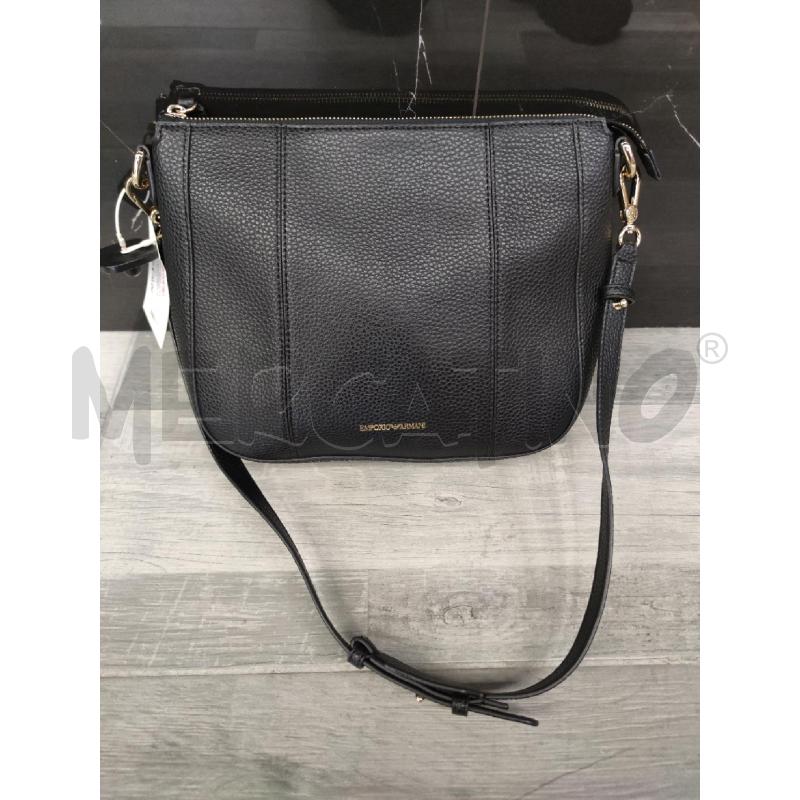 TRACOLLA DONNA EMPORIO ARMANI NERA PELLE MARTELLATA  | Mercatino dell'Usato Settimo torinese 1