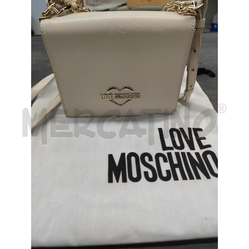 TRACOLLA DONNA LOVE MOSCHINO BEIGE MANICO CATENA | Mercatino dell'Usato Settimo torinese 1