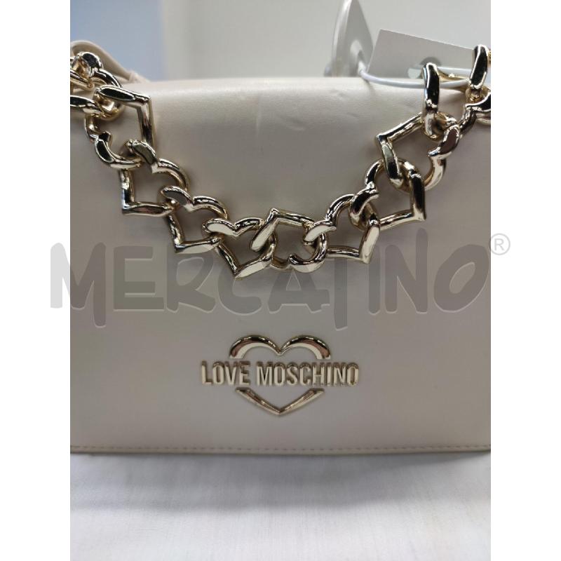TRACOLLA DONNA LOVE MOSCHINO BEIGE MANICO CATENA | Mercatino dell'Usato Settimo torinese 3