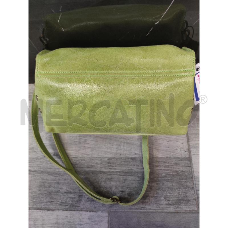 TRACOLLA DONNA PELLE VERDE ACIDO BORCHIETTE | Mercatino dell'Usato Settimo torinese 2