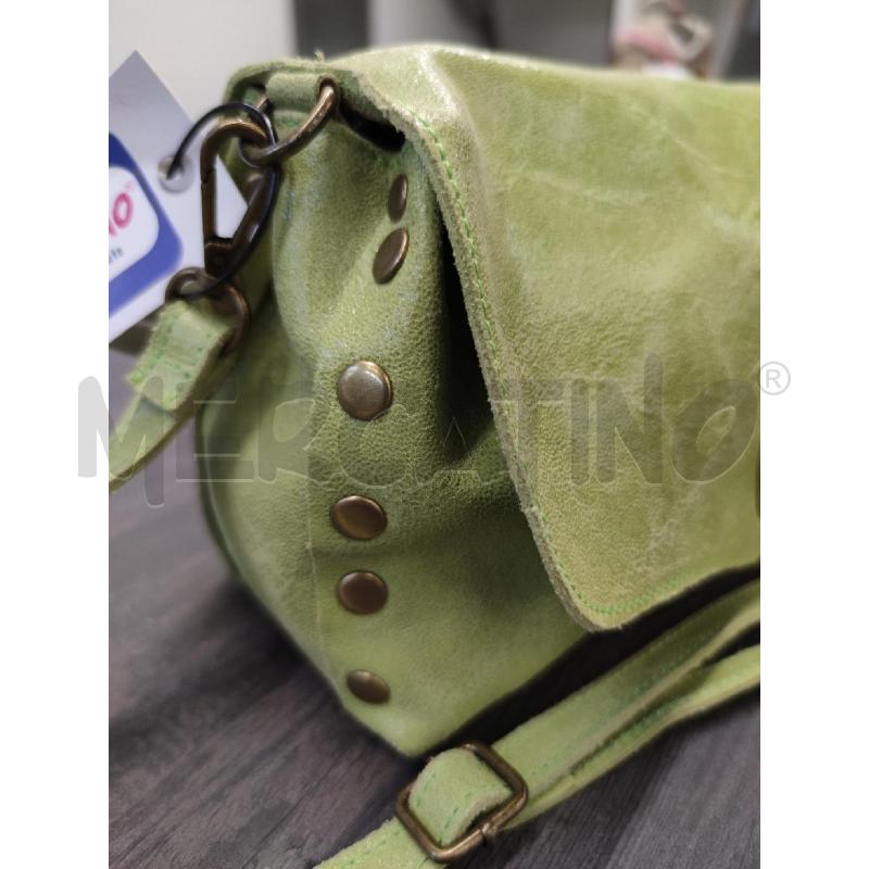 TRACOLLA DONNA PELLE VERDE ACIDO BORCHIETTE | Mercatino dell'Usato Settimo torinese 4