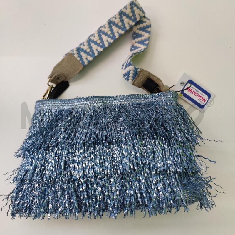 TRACOLLA DONNA VIAMAILBAG RAFIA SPALMATA AZZURRA | Mercatino dell'Usato Settimo torinese 1