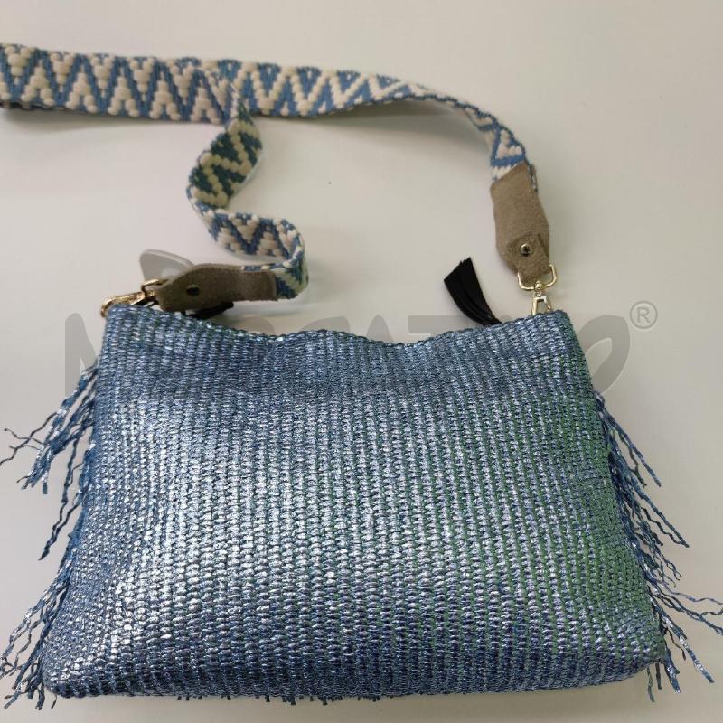 TRACOLLA DONNA VIAMAILBAG RAFIA SPALMATA AZZURRA | Mercatino dell'Usato Settimo torinese 2