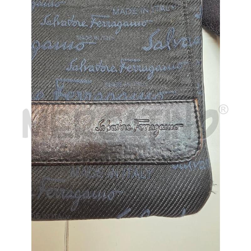 TRACOLLA UOMO SALVATORE FERRAGAMO TESSUTO NERO PROFILI PELLE | Mercatino dell'Usato Settimo torinese 4