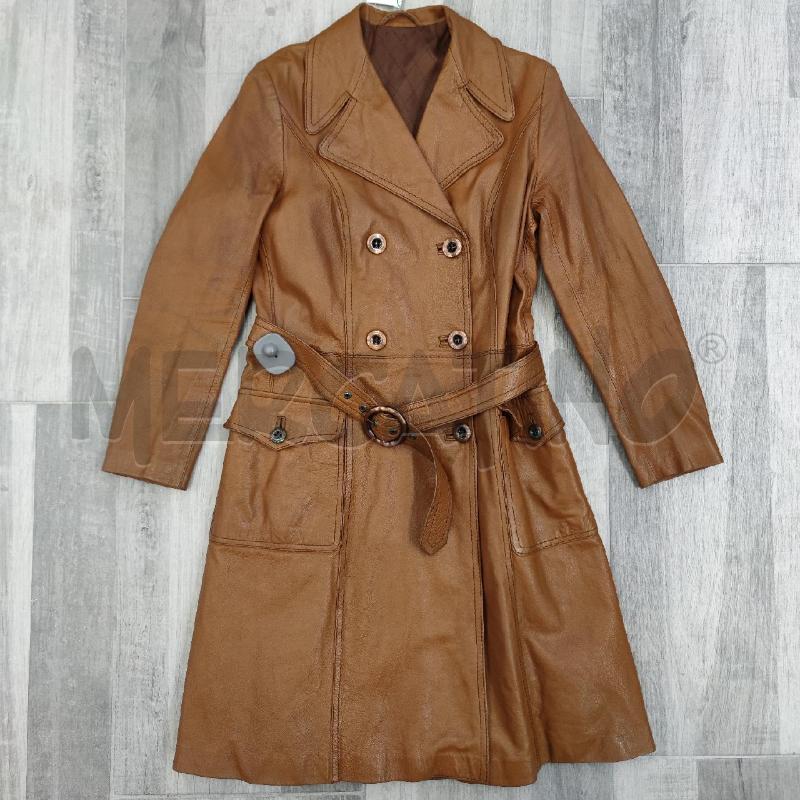 TRENCH DONNA IL DEAL PELL CAMMELLO PELLE DOPPIO PETTO | Mercatino dell'Usato Settimo torinese 1