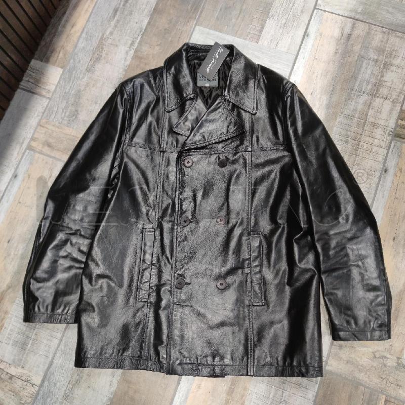 TRENCH UOMO PELLE NERA VERSACE JEANS COUTURE DOPPIOPETTO | Mercatino dell'Usato Settimo torinese 1