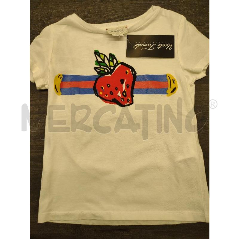 T SHIRT BAMBINO GUCCI BIANCA FRAGOLA | Mercatino dell'Usato Settimo torinese 1