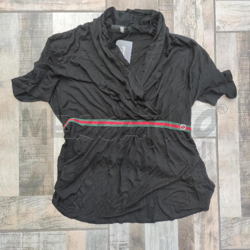T SHIRT DONNA GUCCI NERA BANDA ROSSA VERDE  | Mercatino dell'Usato Settimo torinese 1