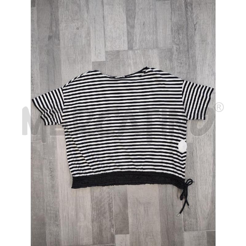 T SHIRT DONNA MONCLER RIGHE NERE BIANCHE ROUGE FONDO | Mercatino dell'Usato Settimo torinese 1