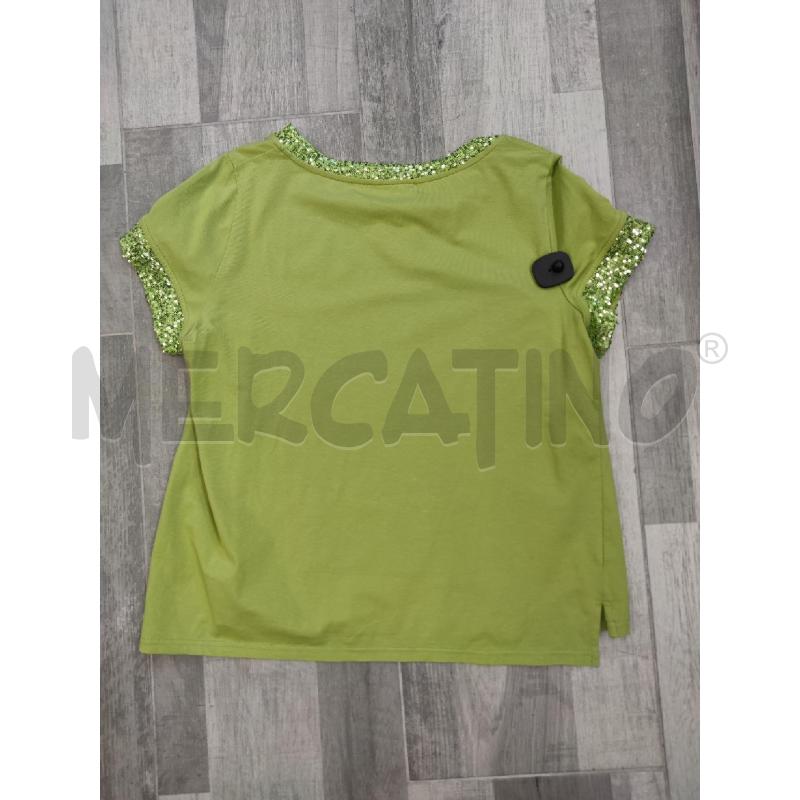 T SHIRT DONNA VERDE ACIDO PAILLETTES | Mercatino dell'Usato Settimo torinese 2
