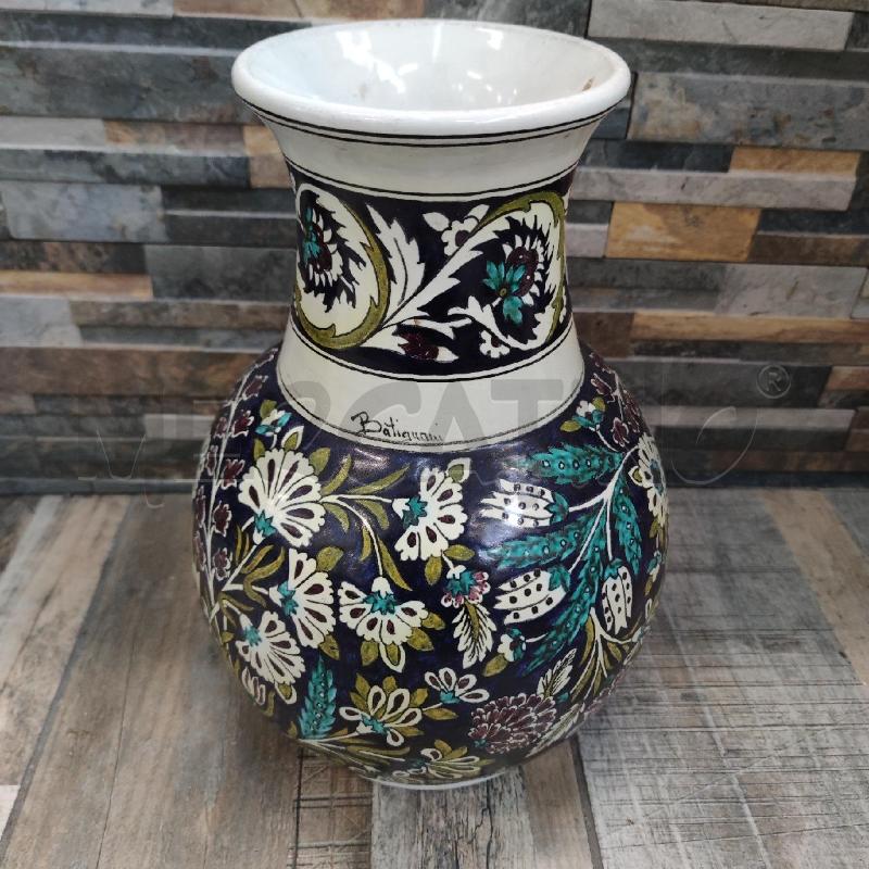 VASO BATIGNANI DECORO BLU VERDE FIORI  | Mercatino dell'Usato Settimo torinese 1