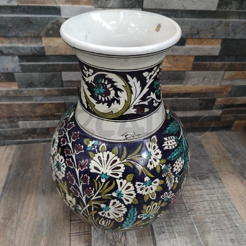 VASO BATIGNANI DECORO BLU VERDE FIORI  | Mercatino dell'Usato Settimo torinese 3