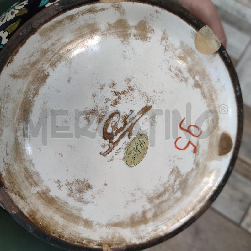 VASO BATIGNANI DECORO BLU VERDE FIORI  | Mercatino dell'Usato Settimo torinese 4