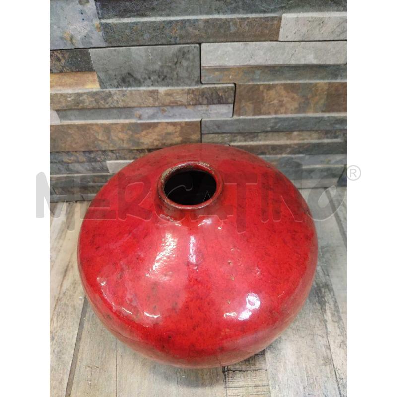 VASO CERAMICA ROSSO SMALTATO BOMBATO | Mercatino dell'Usato Settimo torinese 2