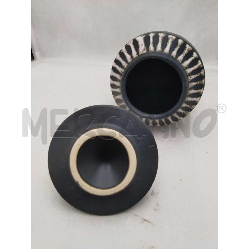VASO EDG NERO CON COPERCHIO RIGHE BIANCHE | Mercatino dell'Usato Settimo torinese 2