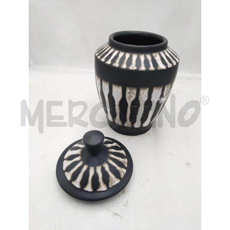 VASO EDG NERO CON COPERCHIO RIGHE BIANCHE | Mercatino dell'Usato Settimo torinese 3