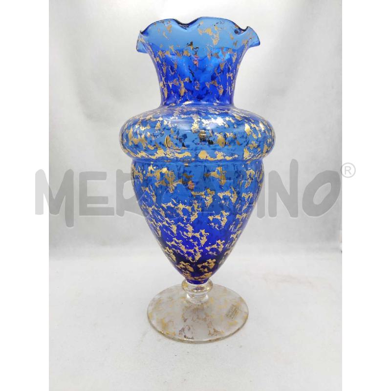 VASO VETRO SOFFIATO MURANO LIKE BROWN BLU ORO  | Mercatino dell'Usato Settimo torinese 2