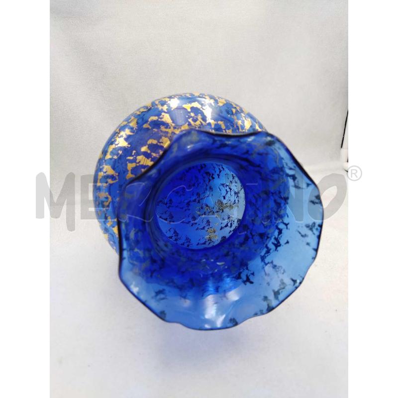 VASO VETRO SOFFIATO MURANO LIKE BROWN BLU ORO  | Mercatino dell'Usato Settimo torinese 3