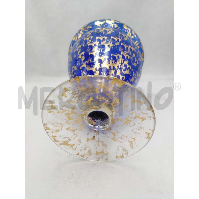 VASO VETRO SOFFIATO MURANO LIKE BROWN BLU ORO  | Mercatino dell'Usato Settimo torinese 5