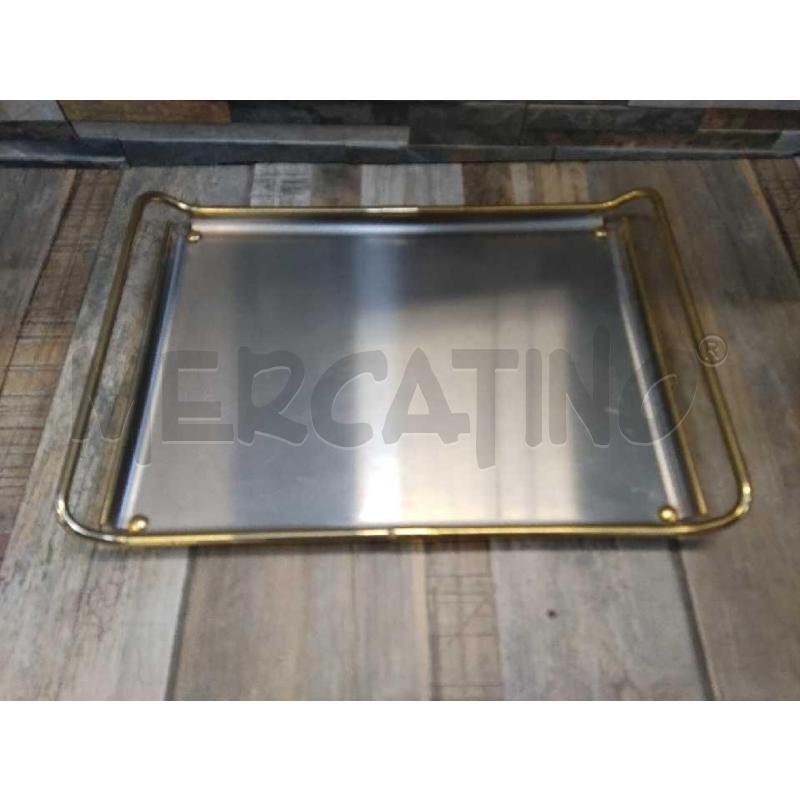 VASSOIO FLORENCE ACCIAIO INOX OTTONE | Mercatino dell'Usato Settimo torinese 1