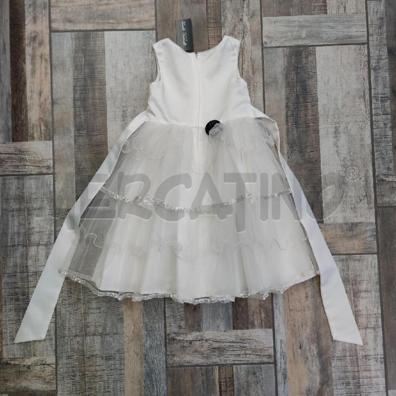 VESTITO BAMBINA NAZARENO GABRIELLI BIANCO CERIMONIE PERLINE PAILLETTES | Mercatino dell'Usato Settimo torinese 2