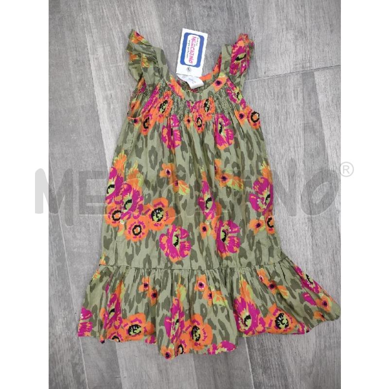 VESTITO BAMBINA PALOMINO VERDONE FIORI ARANCIO | Mercatino dell'Usato Settimo torinese 1