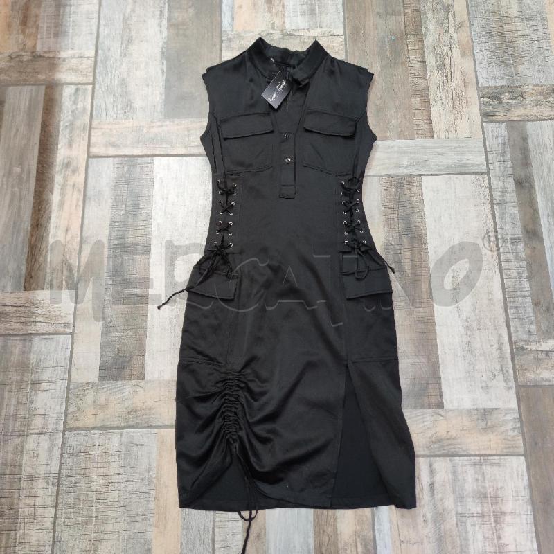 VESTITO CASTELLANI NERO RASO LACCI INCROCIO LATERALI | Mercatino dell'Usato Settimo torinese 1