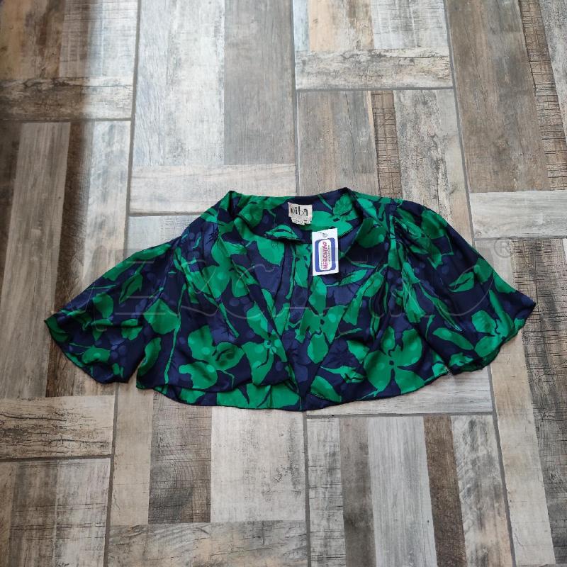VESTITO+COPRI SPALLE SETA DIBA VERDE BLU   | Mercatino dell'Usato Settimo torinese 3