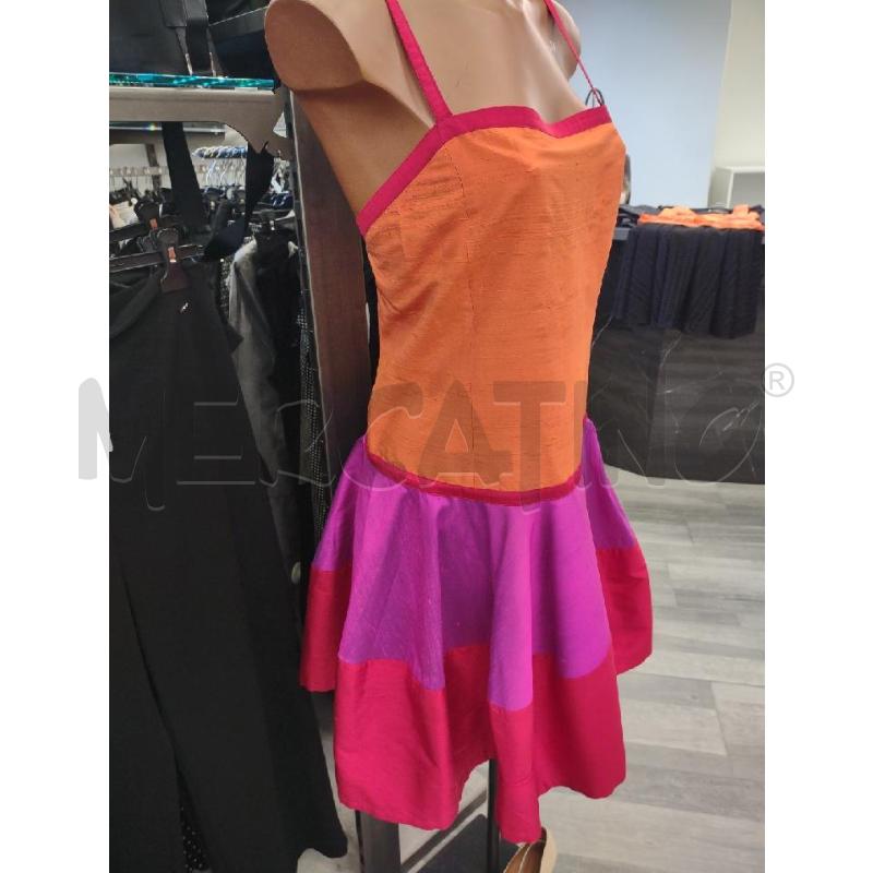 VESTITO+COPRI SPALLE YVES SAINT LAUREN ARANCIO FUCSIA ROSSO  | Mercatino dell'Usato Settimo torinese 2