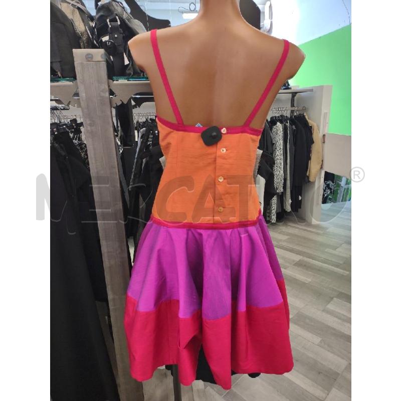 VESTITO+COPRI SPALLE YVES SAINT LAUREN ARANCIO FUCSIA ROSSO  | Mercatino dell'Usato Settimo torinese 3