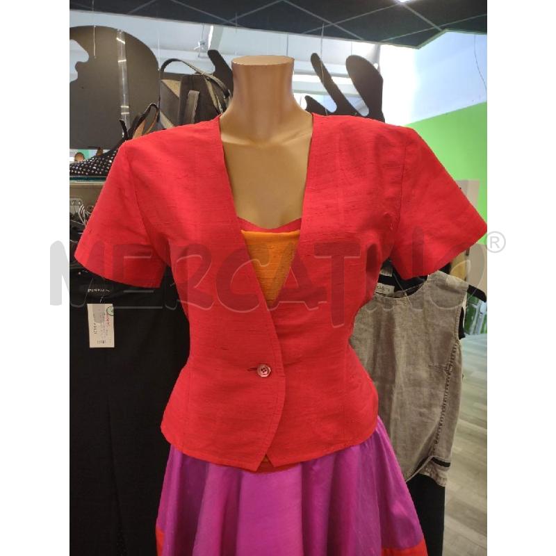 VESTITO+COPRI SPALLE YVES SAINT LAUREN ARANCIO FUCSIA ROSSO  | Mercatino dell'Usato Settimo torinese 4