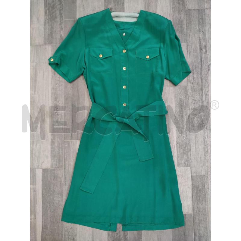 VESTITO DONNA ALBA FORNARI SETA VERDE SMERALDO | Mercatino dell'Usato Settimo torinese 1