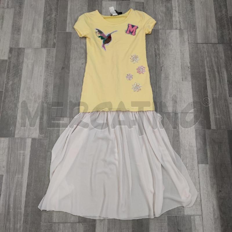 VESTITO DONNA ANNAEFFE GIALLO GONNA ROSA PAILLETTES | Mercatino dell'Usato Settimo torinese 1