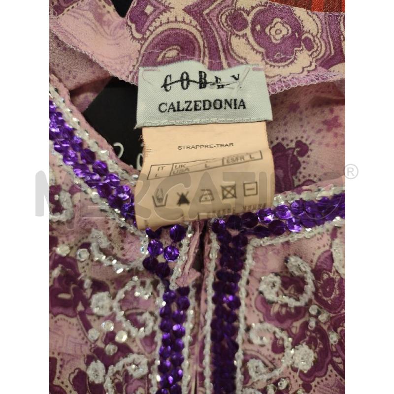 VESTITO DONNA CALZEDONIA SETA ROSA VIOLA APAISLEY PAILLETTES | Mercatino dell'Usato Settimo torinese 3