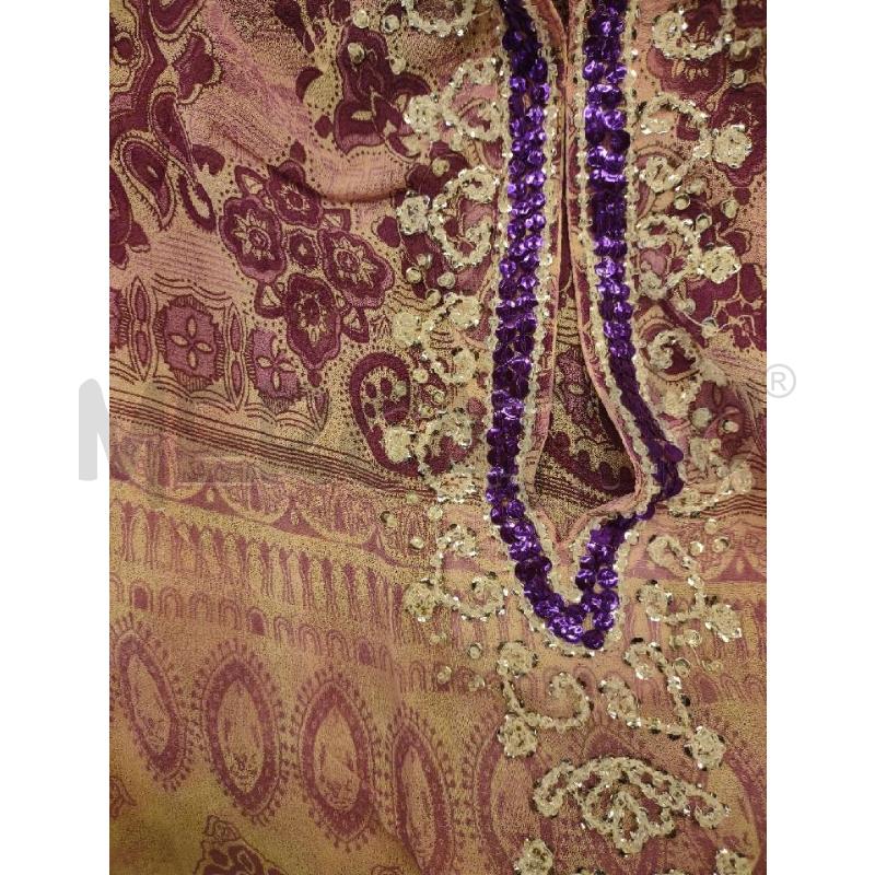 VESTITO DONNA CALZEDONIA SETA ROSA VIOLA APAISLEY PAILLETTES | Mercatino dell'Usato Settimo torinese 4