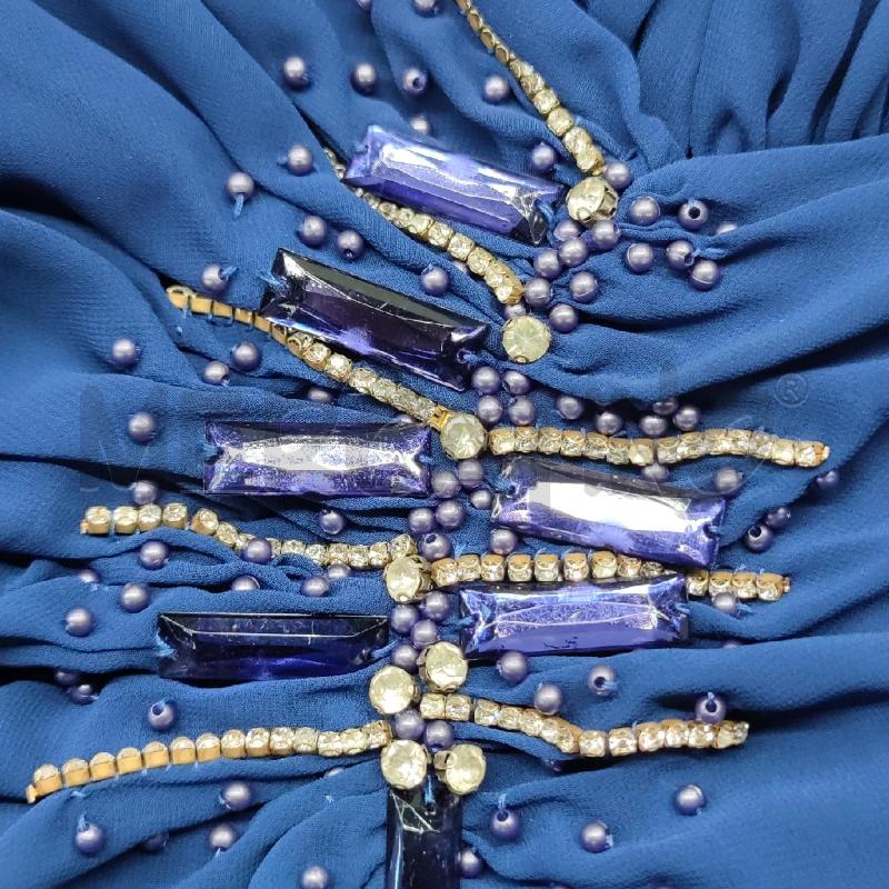 VESTITO DONNA CERIMONIA JEAN CRYO' BLU STRASS | Mercatino dell'Usato Settimo torinese 5