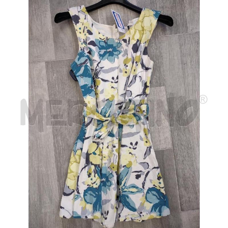 VESTITO DONNA CRISTINA GAVIOLI BIANCO FIORI BLU GIALLI | Mercatino dell'Usato Settimo torinese 1