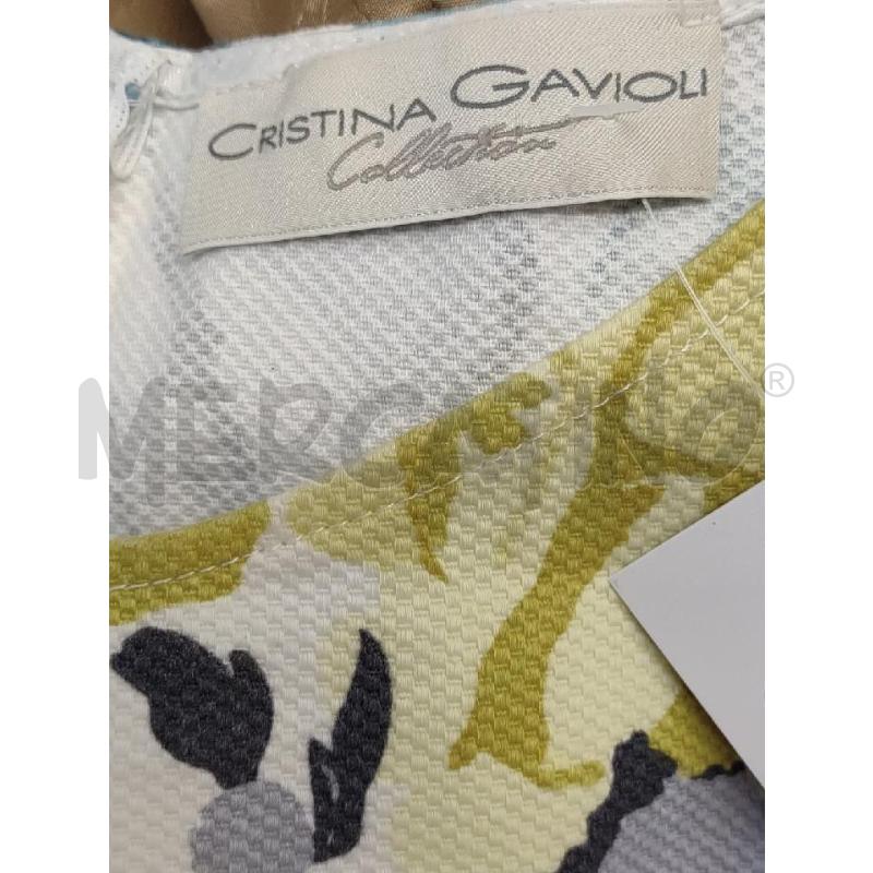 VESTITO DONNA CRISTINA GAVIOLI BIANCO FIORI BLU GIALLI | Mercatino dell'Usato Settimo torinese 3
