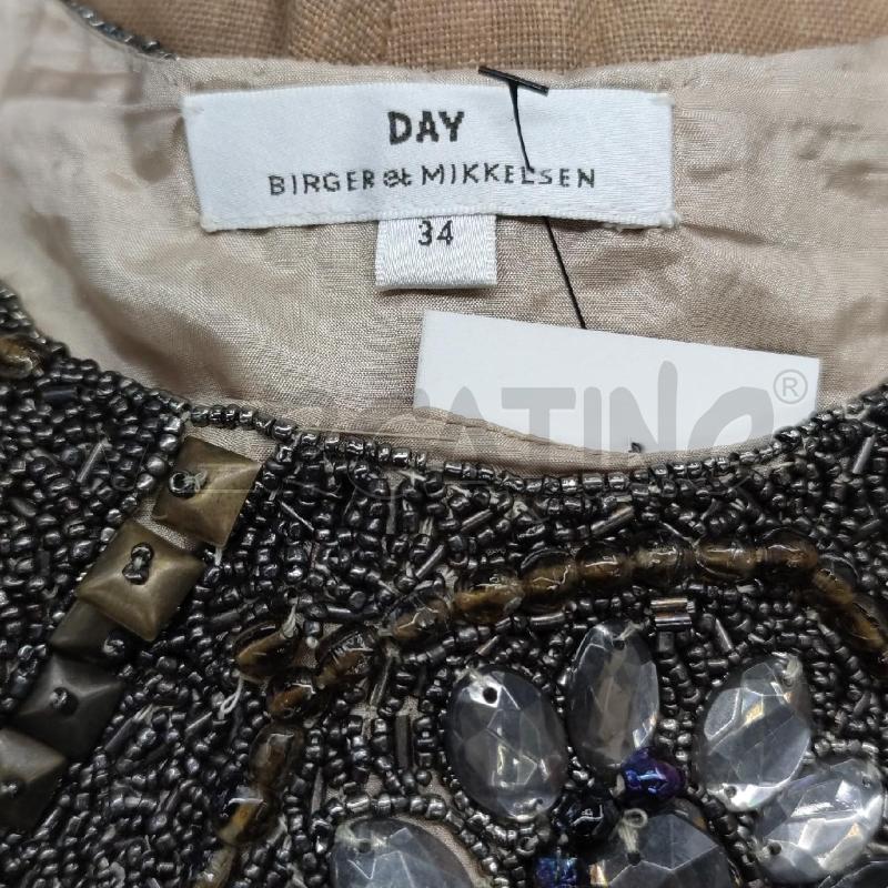 VESTITO DONNA DAY BIRGER AND MIKKELSEN SETA BEIGE PERLINE | Mercatino dell'Usato Settimo torinese 3