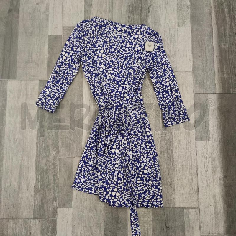 VESTITO DONNA DIANE VON FURSTENBERG BLU CUORICINI BIANCHI | Mercatino dell'Usato Settimo torinese 2