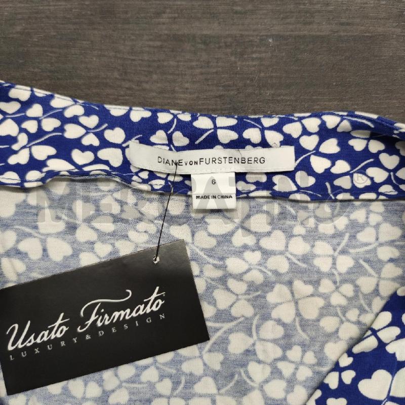 VESTITO DONNA DIANE VON FURSTENBERG BLU CUORICINI BIANCHI | Mercatino dell'Usato Settimo torinese 3