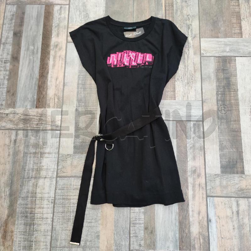 VESTITO DONNA DIESEL NERO LOGO FUCSIA  | Mercatino dell'Usato Settimo torinese 1