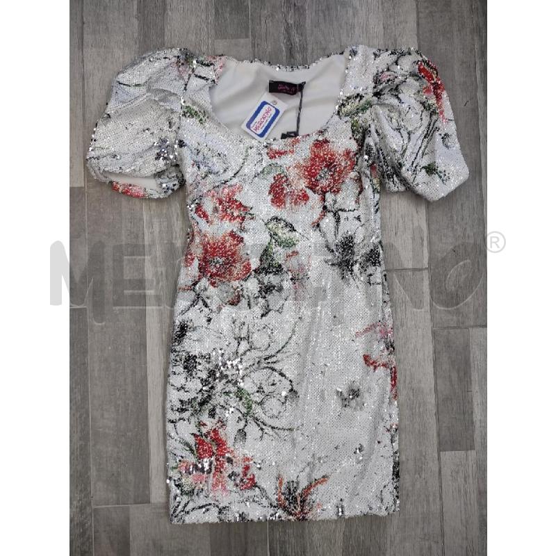 VESTITO DONNA GIULIA N COUTURE PAILLETTES BIANCO FIORI | Mercatino dell'Usato Settimo torinese 1