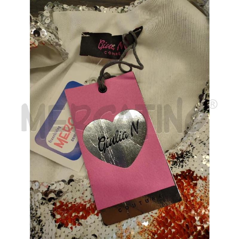 VESTITO DONNA GIULIA N COUTURE PAILLETTES BIANCO FIORI | Mercatino dell'Usato Settimo torinese 4