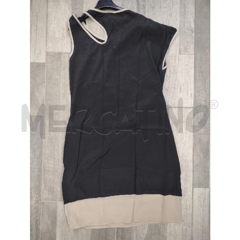 VESTITO DONNA GOTHA SETA NERO PROFILI BEIGE | Mercatino dell'Usato Settimo torinese 2