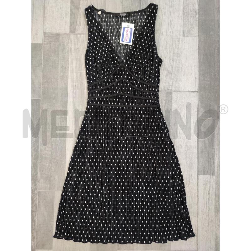 VESTITO DONNA GUESS NERO PLISSE' POIS  | Mercatino dell'Usato Settimo torinese 1